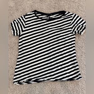rag & bone Black and White Striped Short Sleeve Tee